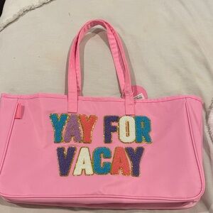 Pink 'Yay for Vacay' Tote Bag
